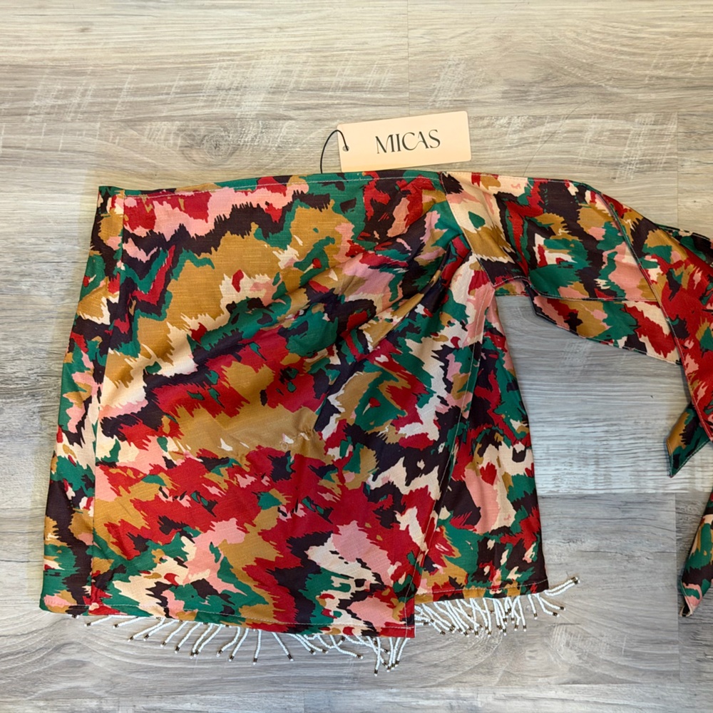 Micas Multicolor Abstract Mini Skirt